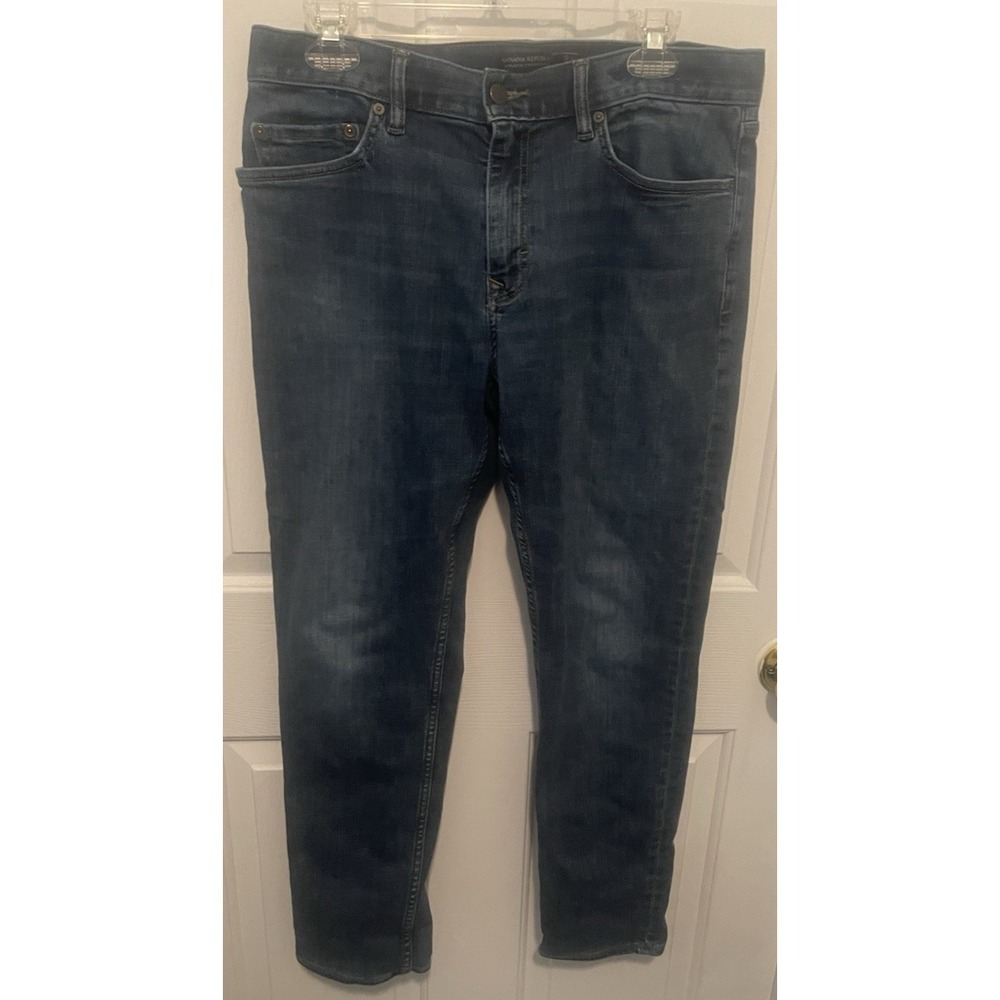 Banana Republic Jeans Traveler Slim Stretch Flex Denim Pants Blue Men's 32x30 - Picture 1 of 7